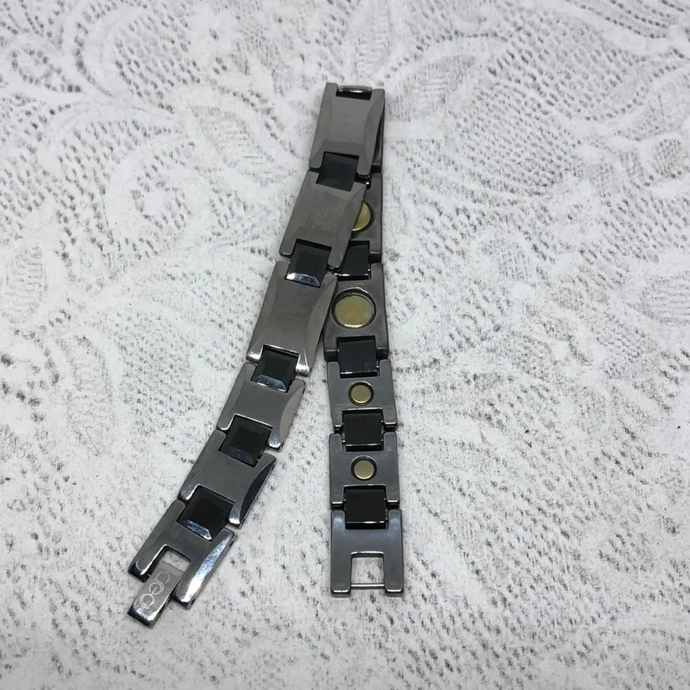 TUNGSTEN Magnetic Chain Link Bracelet Two Tone